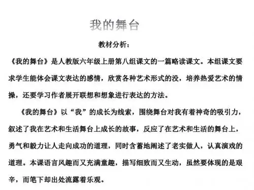 28课、《我的舞台》PPT课件
