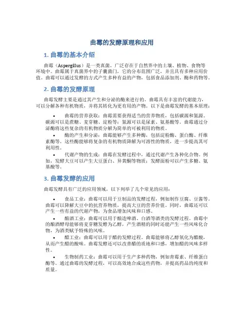 曲霉的发酵原理和应用