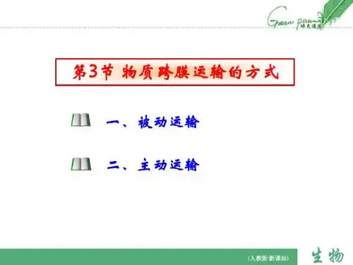 人教版教学课件第四章：第三节,物质跨膜运输的方式PPT