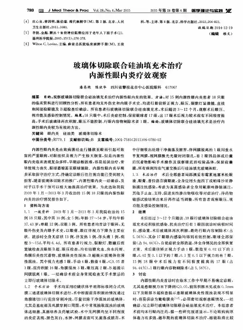 玻璃体切除联合硅油填充术治疗内源性眼内炎疗效观察