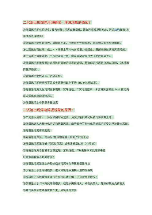 好氧池常见问题及解决方案