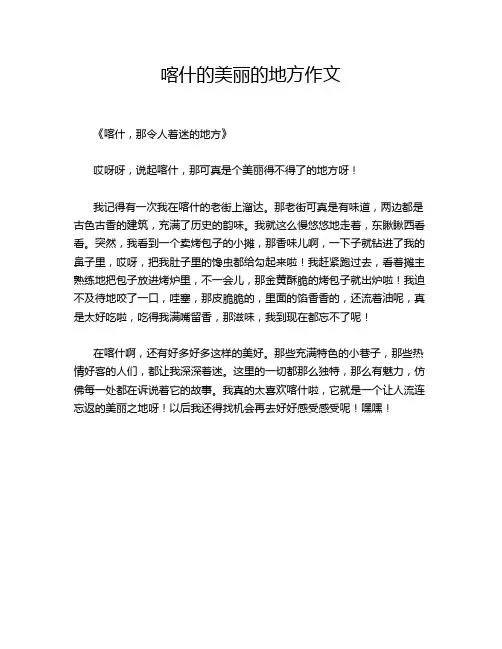 喀什的美丽的地方作文
