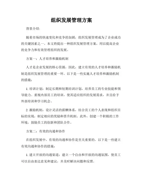 组织发展管理方案