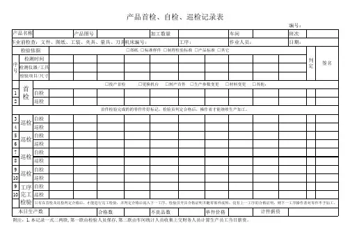 产品首检、自检、巡检记录表