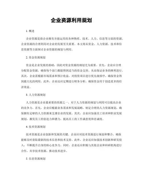 企业资源利用规划