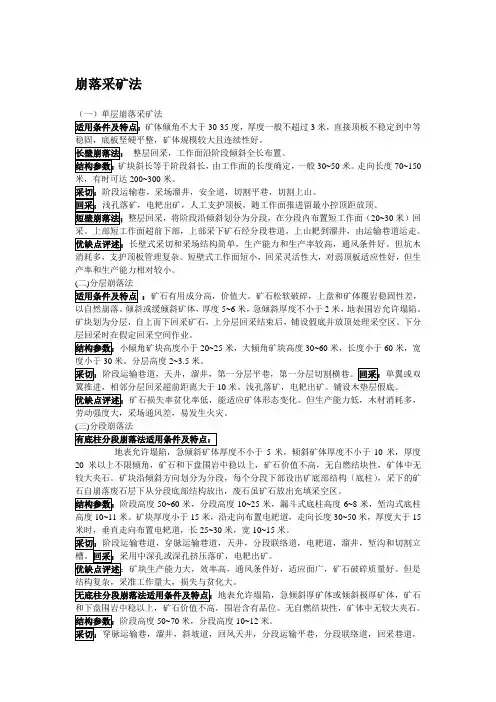崩落采矿法