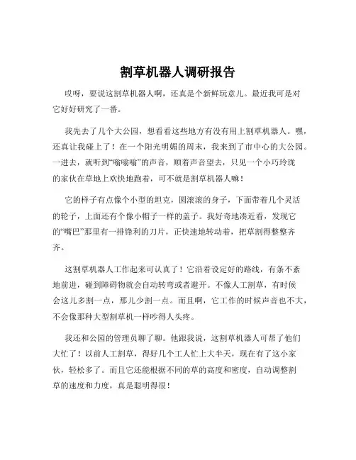 割草机器人调研报告
