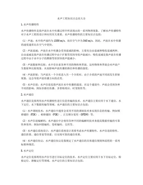 水声工程知识点总结大全