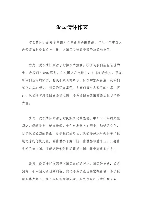 爱国情怀作文