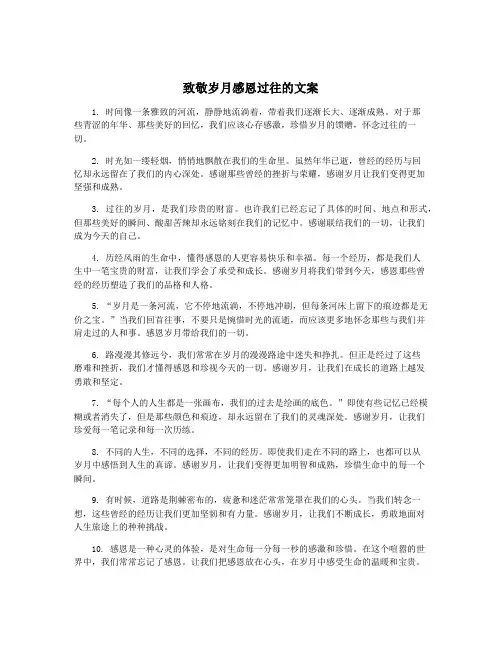 致敬岁月感恩过往的文案