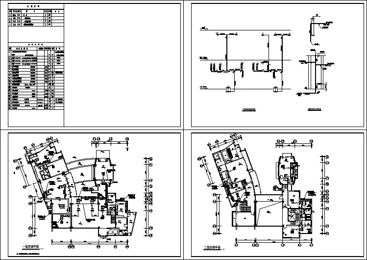 多套小型别墅建筑暖通空调系统设计施工图（风冷模块 多联机系统）