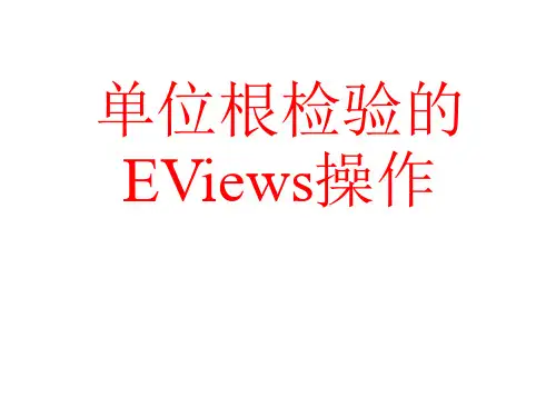 单位根检验的EViews操作(20090507)
