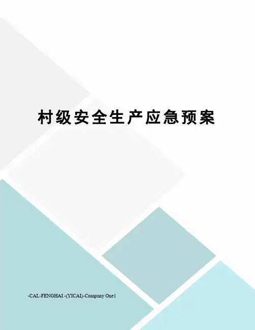 村级安全生产应急预案