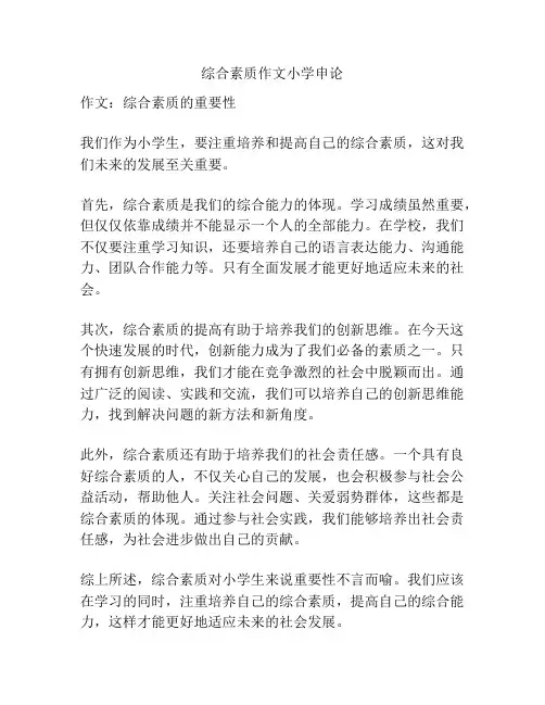 综合素质作文小学申论