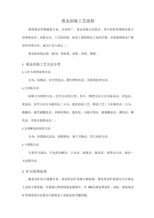 黄金冶炼工艺流程