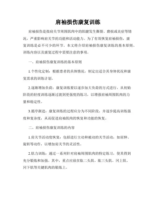肩袖损伤康复训练