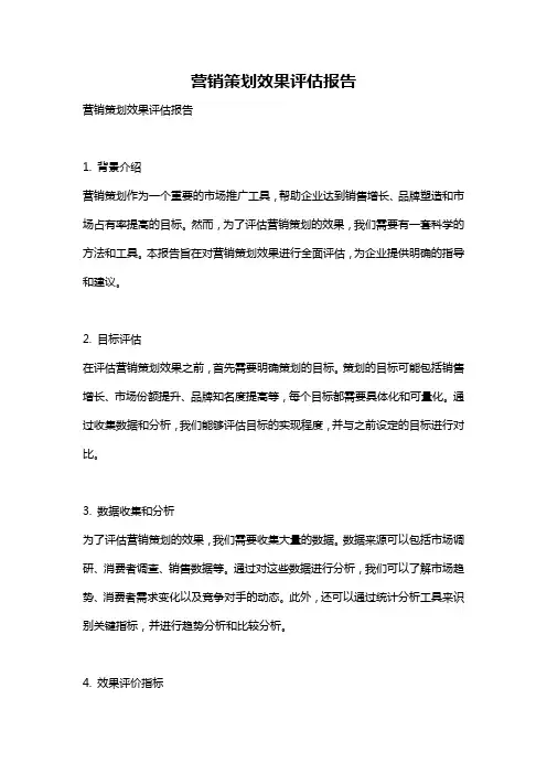 营销策划效果评估报告