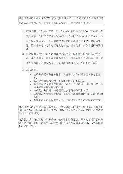 雅思考试口语