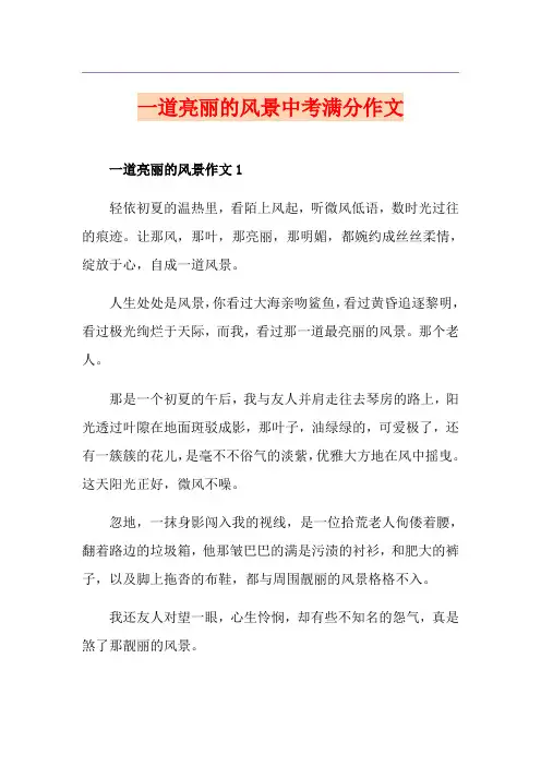 一道亮丽的风景中考满分作文