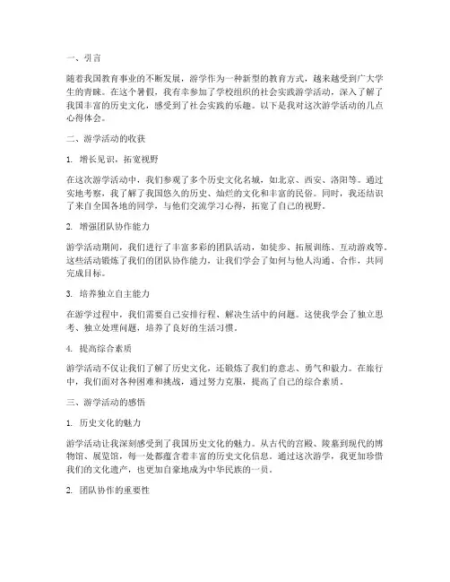 社会实践游学心得体会