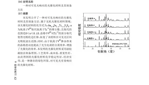 一种对可见光响应的光催化材料及其制备方法