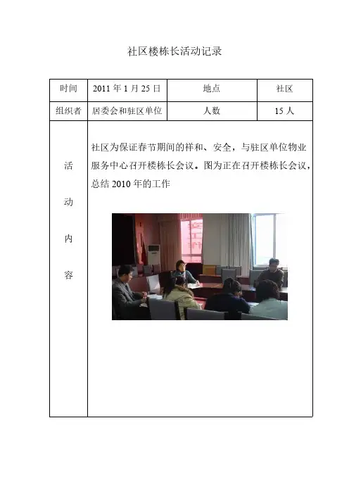 社区楼栋长活动记录