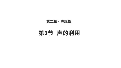 《声的利用》精品系列-PPT初中物理人教版