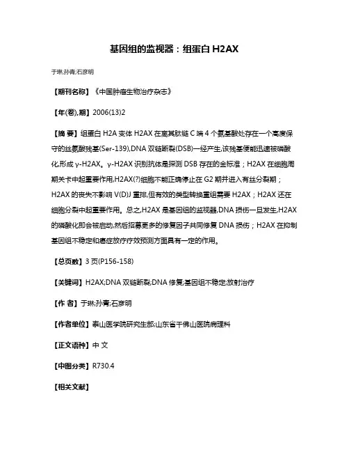 基因组的监视器：组蛋白H2AX