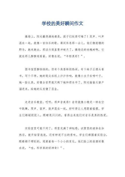 学校的美好瞬间作文