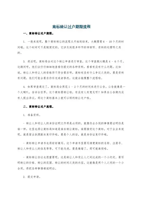 商标转让过户期限流程