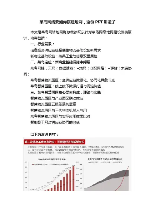 菜鸟网络要如何搭建地网，这份PPT讲透了