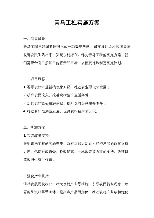 青马工程实施方案