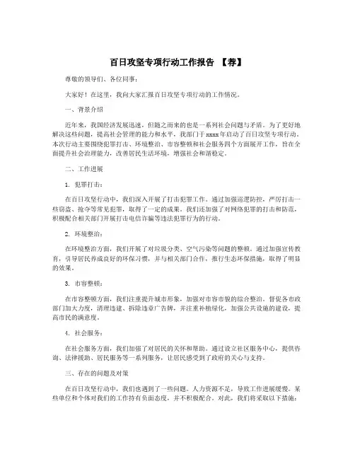 百日攻坚专项行动工作报告 【荐】