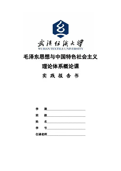 武汉纺织大学 毛概实践报告书(含调查问卷)