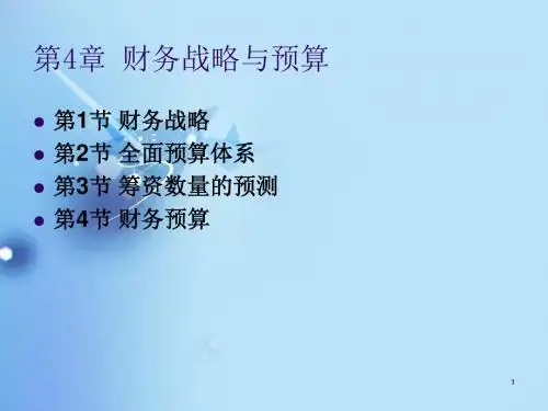 第4章：财务战略与预算  ppt课件