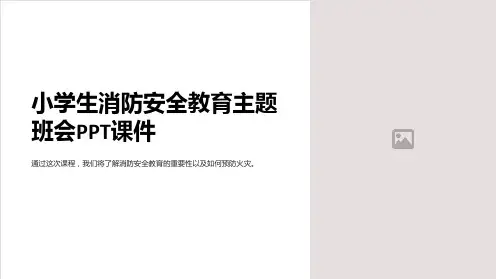 小学生消防安全教育主题班会PPT课件