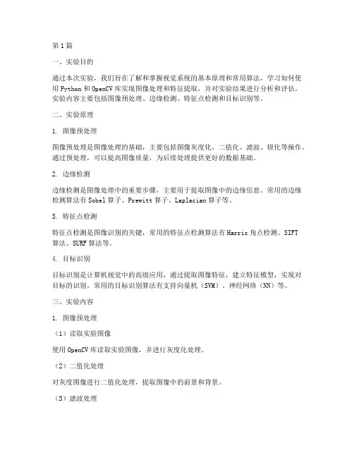 视觉系统实验报告(3篇)