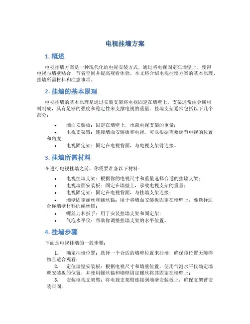 电视挂墙方案