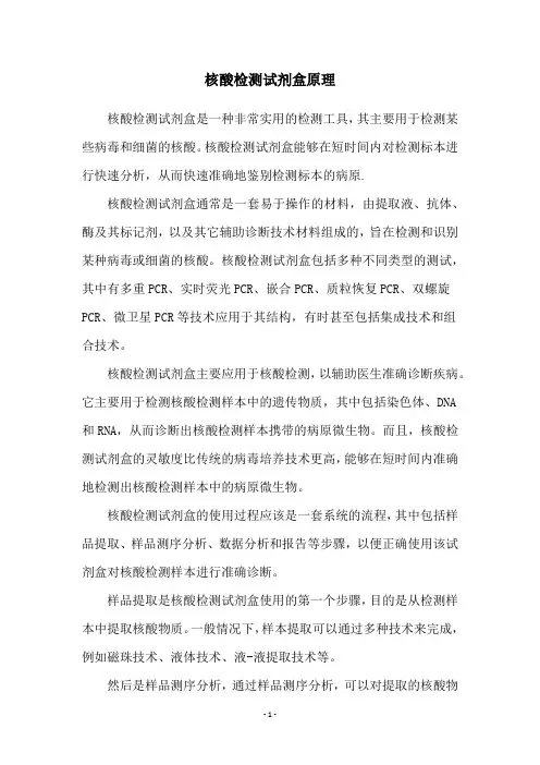 核酸检测试剂盒原理