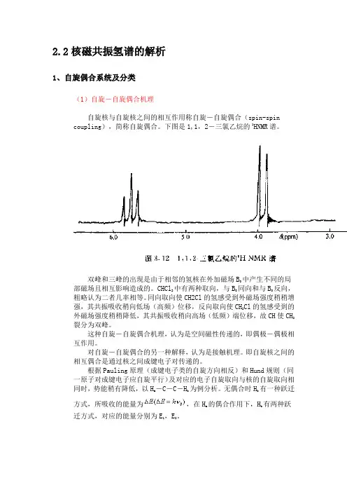 核磁共振氢谱的解析要点