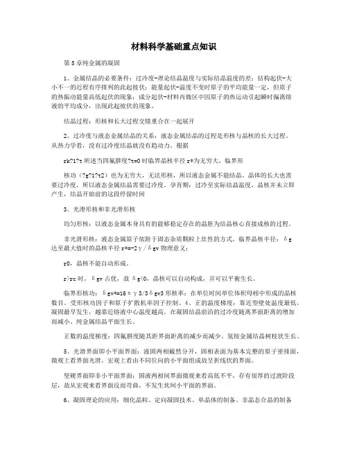 材料科学基础重点知识