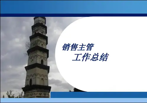 销售主管工作总结ppt