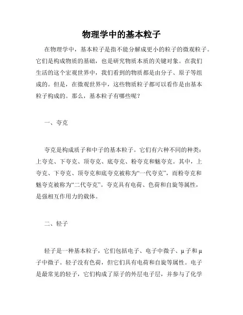 物理学中的基本粒子