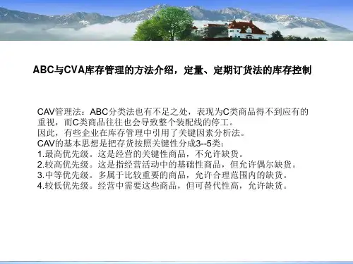 ABC与CVA库存管理方法介绍,定量、定期订货法库存控制