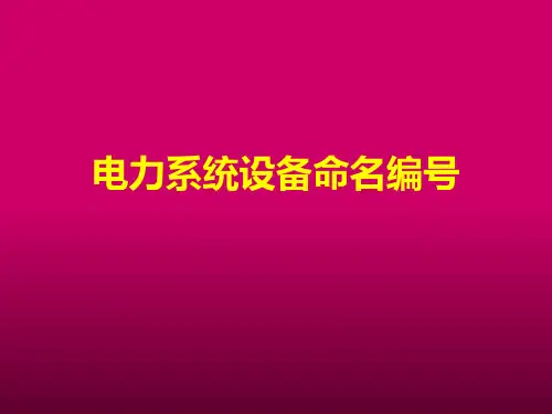 电力系统设备命名编号