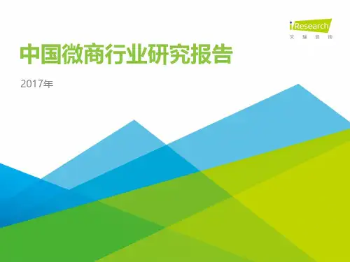 2017年中国微商行业研究报告