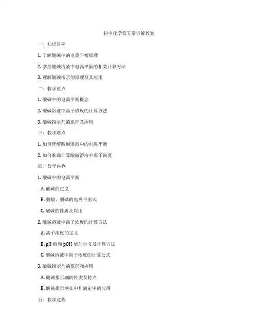 初中化学第五章讲解教案