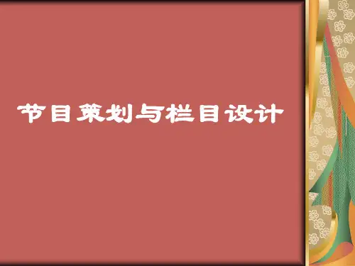 节目策划与栏目设计
