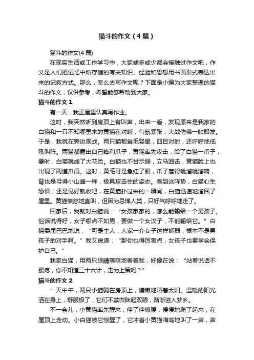 猫斗的作文（4篇）