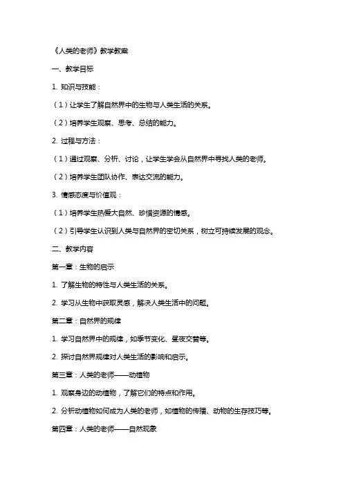 《人类的老师》教学教案